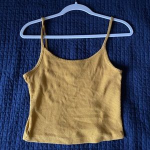 Yellow ribbed tank top